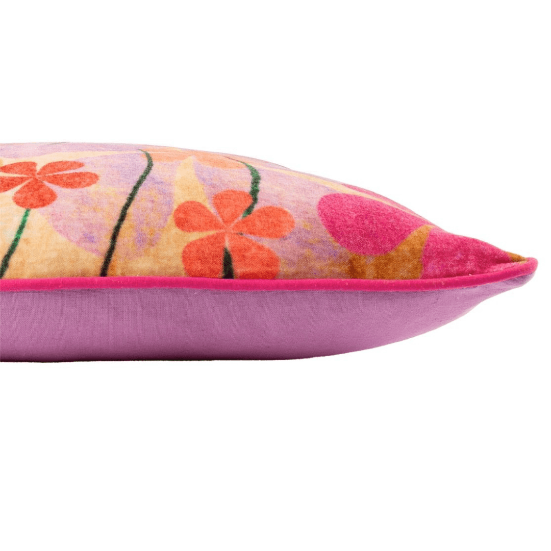 Velvet kussen bloemen – 50 x 50 cm - incl. vulling