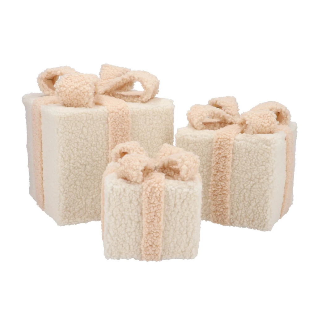 Set van 3 Teddy Cadeaudozen met LED Licht
