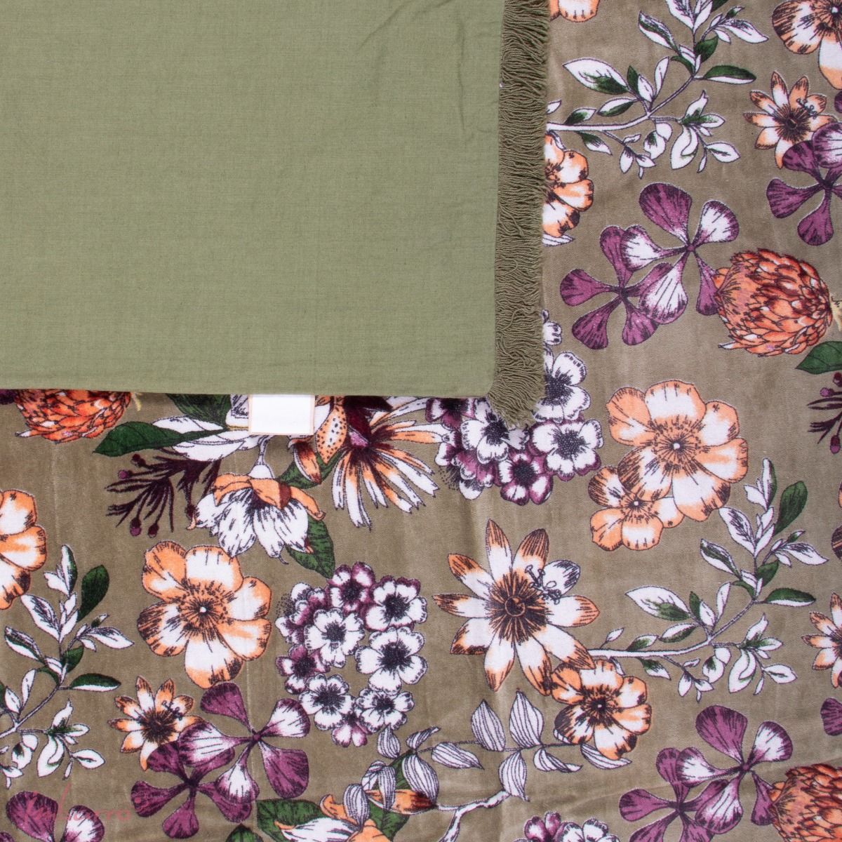 Plaid bloemen - Groen - 110x180 cm