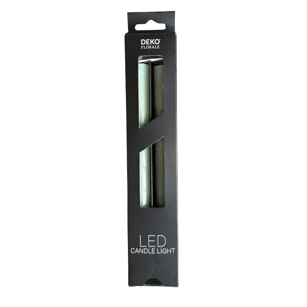 LED Dinerkaarsen incl afstandsbediening – Set van 2 – licht groen – excl. batterijen