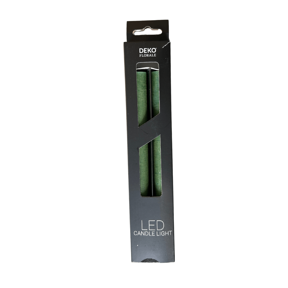 LED Dinerkaarsen incl afstandsbediening – Set van 2 – groen – excl. batterijen