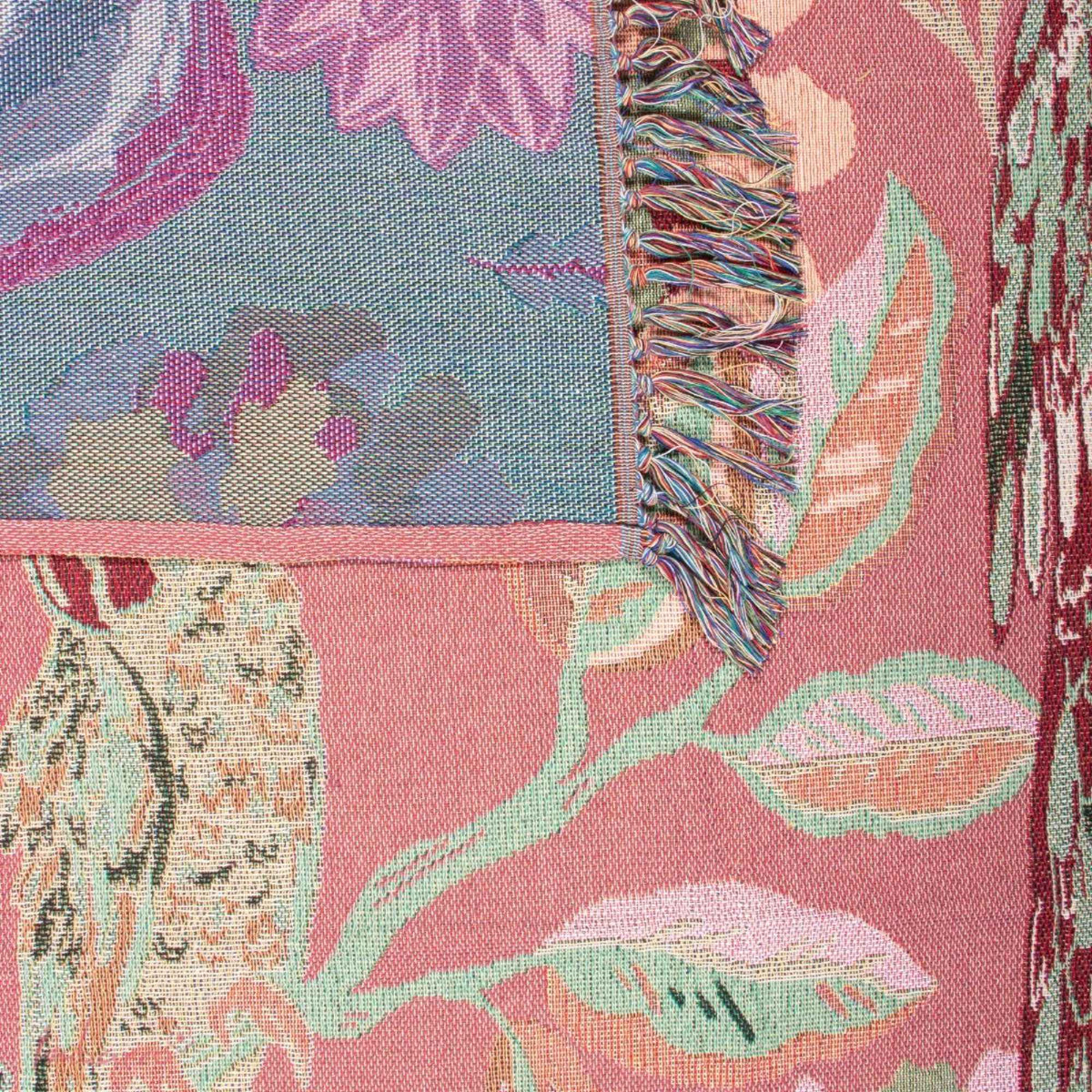 Jacquard plaid vogels en bloemen 130x170 cm