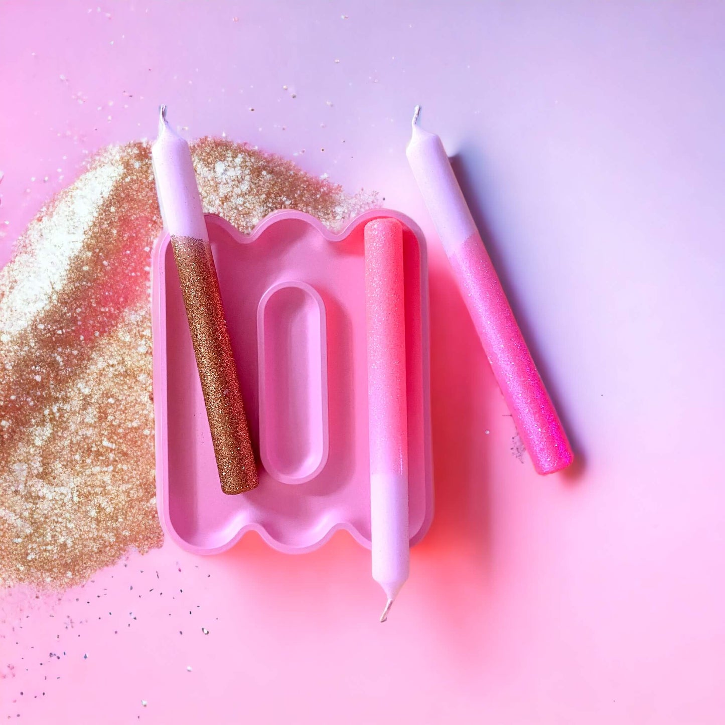 Dip Dye Kaarsen Glitter Diamonds in the Sky – Set van 3