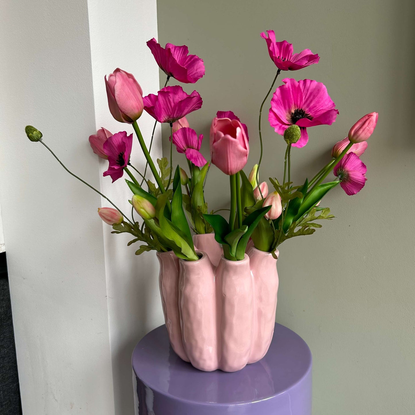 Tube vaas roze in 2 maten