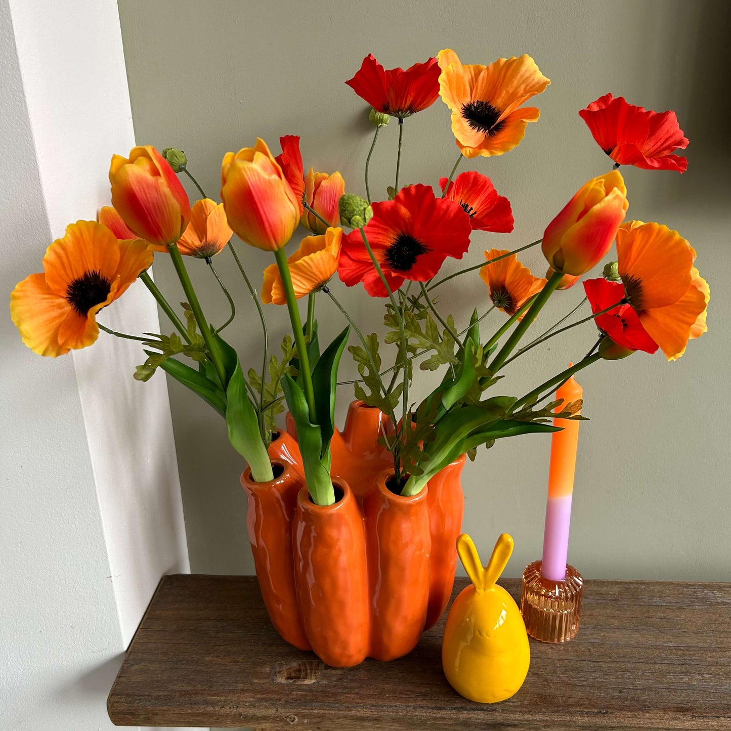 Tube vaas oranje in 2 maten