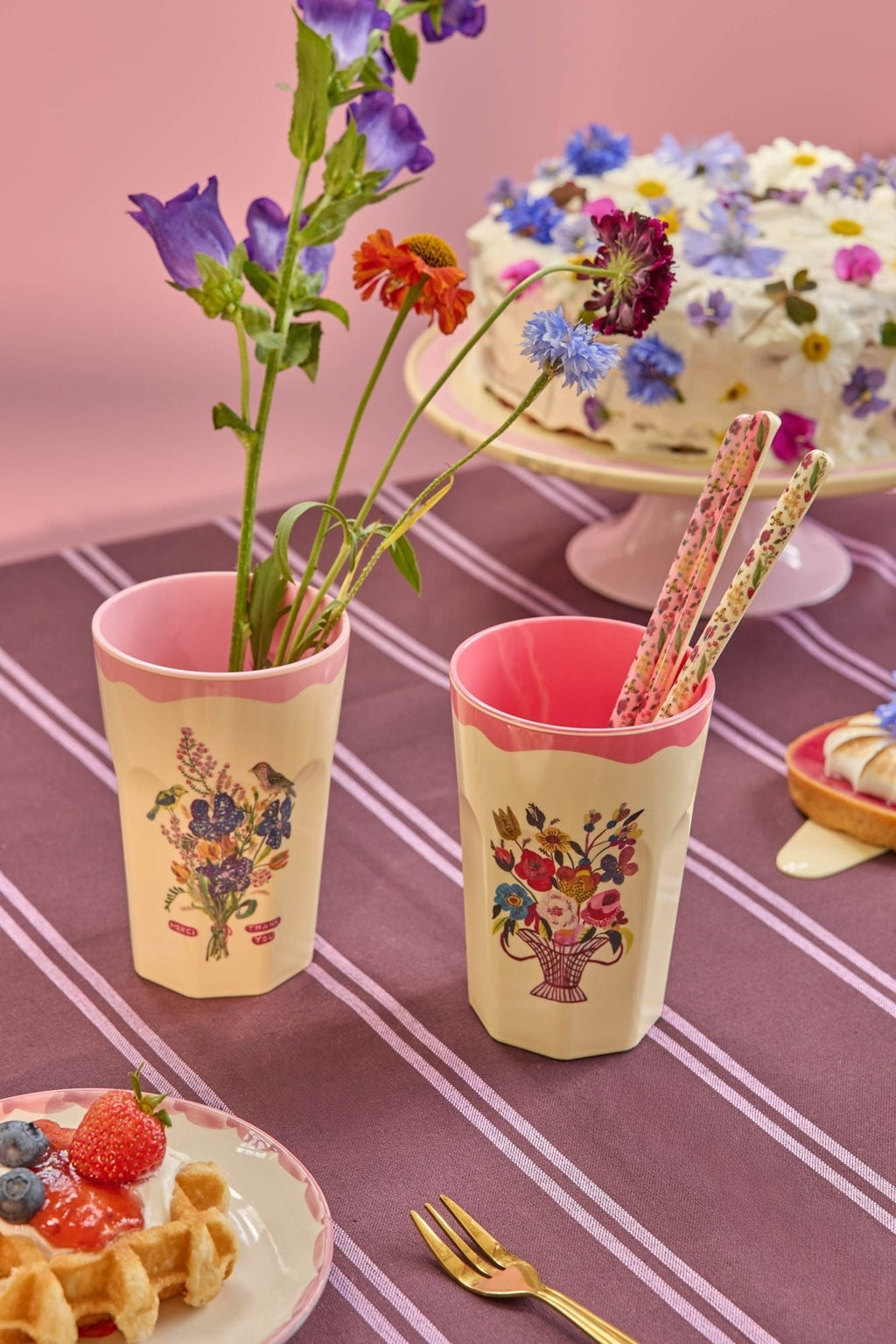 Set van 2 bekers Large– Nathalie Lété Print - Rice