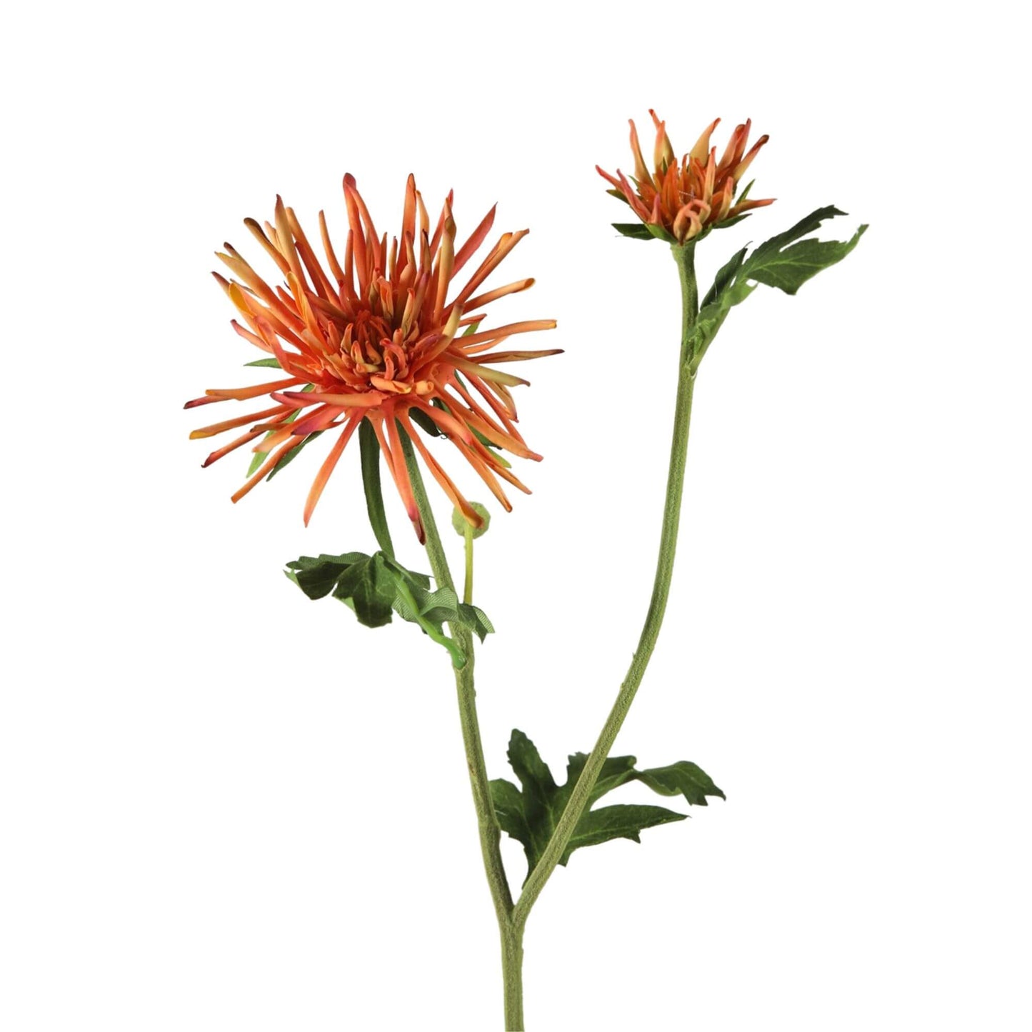 Zijden bloem Mum spray brique kleur