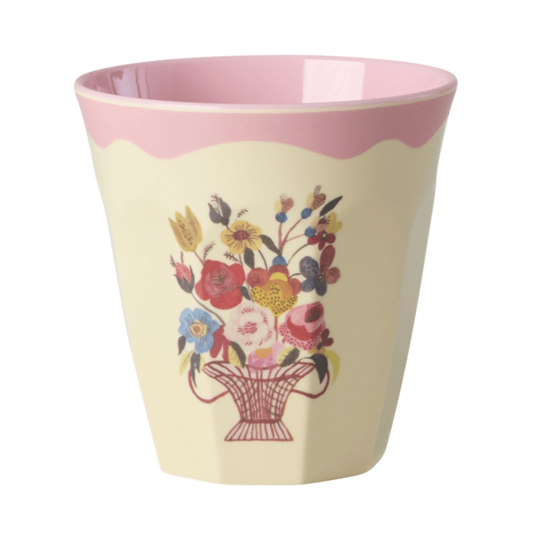 Melamine beker medium - Vintage print - Rice