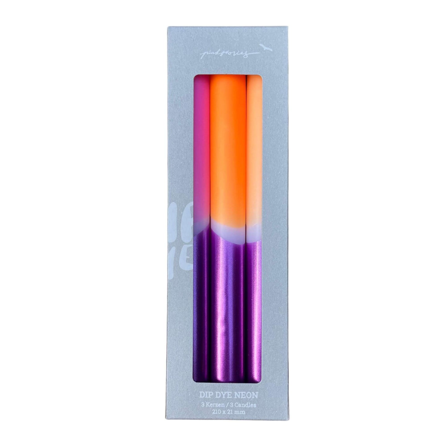 Dip Dye Silicon glossy kaarsen per 3 verpakt - Pink Stories