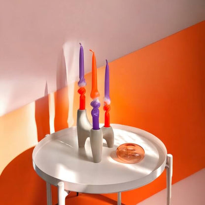 Dip Dye Swirl Amazing Lavender kaarsen per 3 verpakt