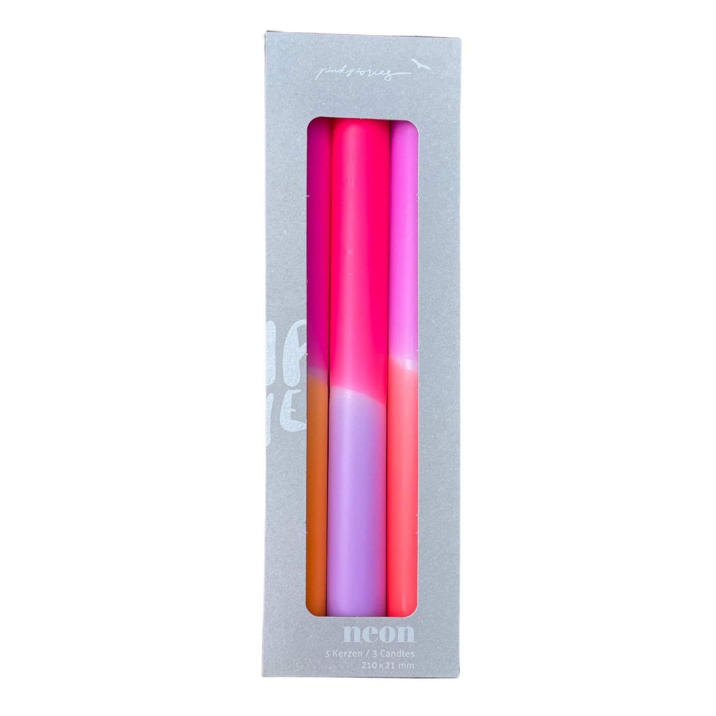 Dip Dye Neon Sweet Bumblebee kaarsen per 3 verpakt