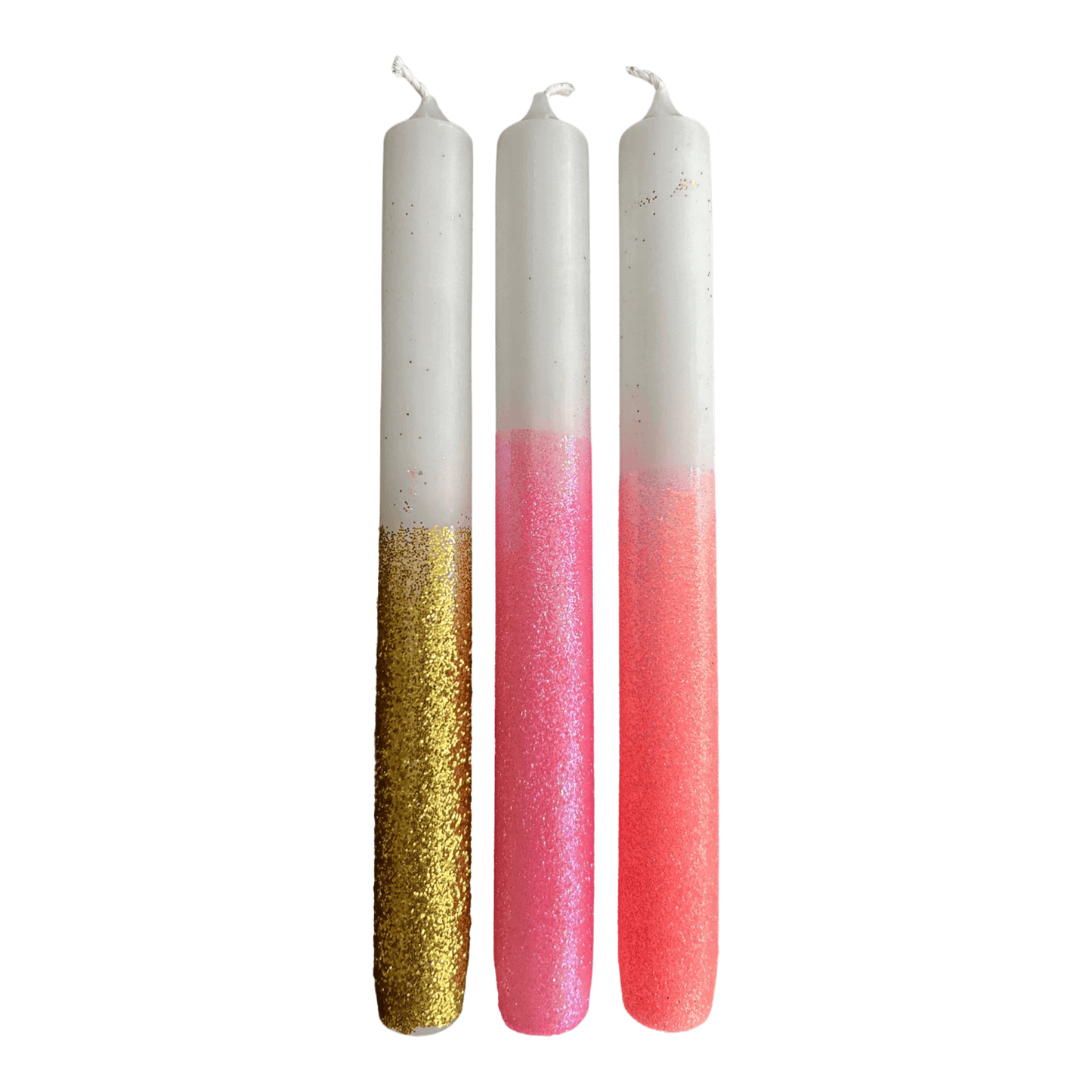 Dip Dye Kaarsen Glitter Diamonds in the Sky – Set van 3