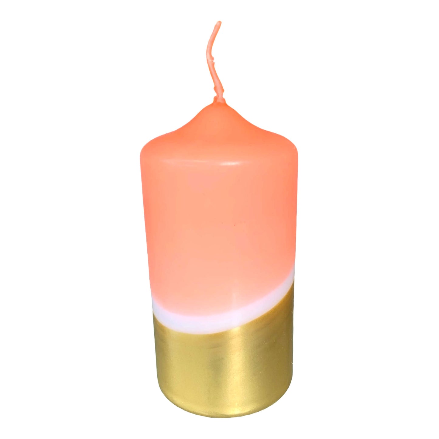 Dip Dye kaars Neon -Pink peach/goud