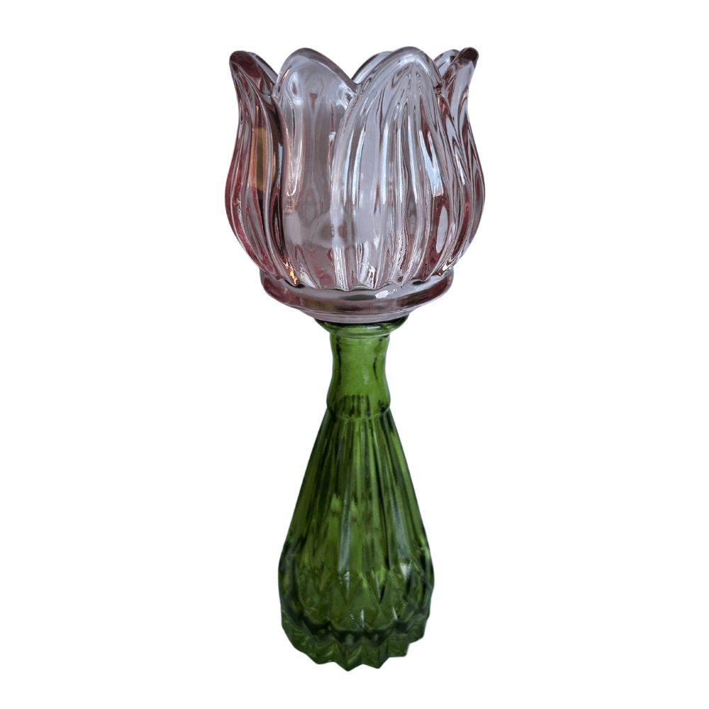 Kandelaar en Vaasje Flower T-light - licht roze