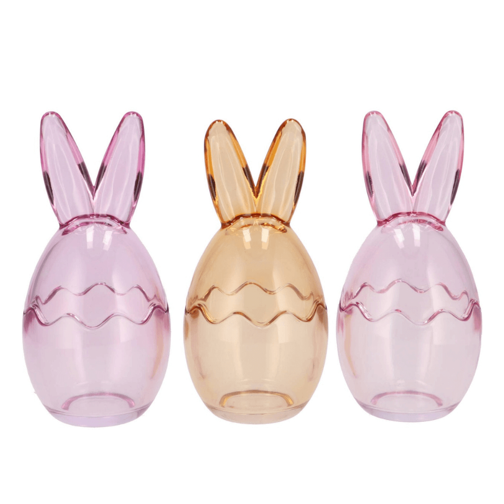 Glazen Paas Potjes  – Roze, Lila & Geel