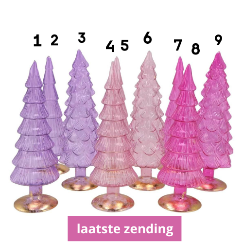 KerstboomX-Mas glas roze/lila