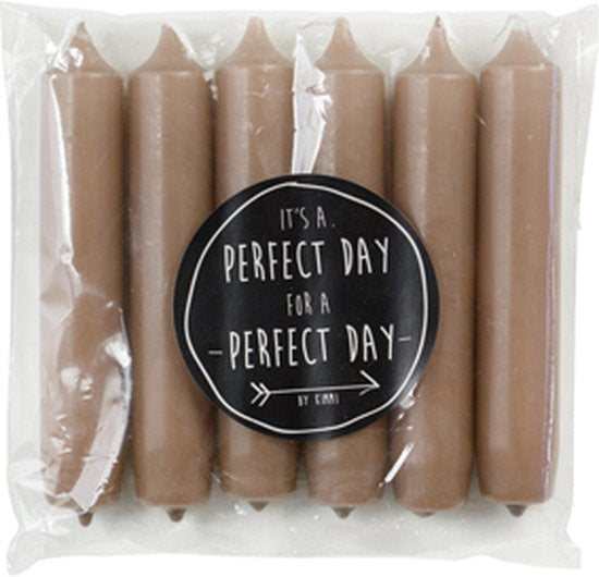 Kaarsen Rustik Lys walnoot verpakt per 6