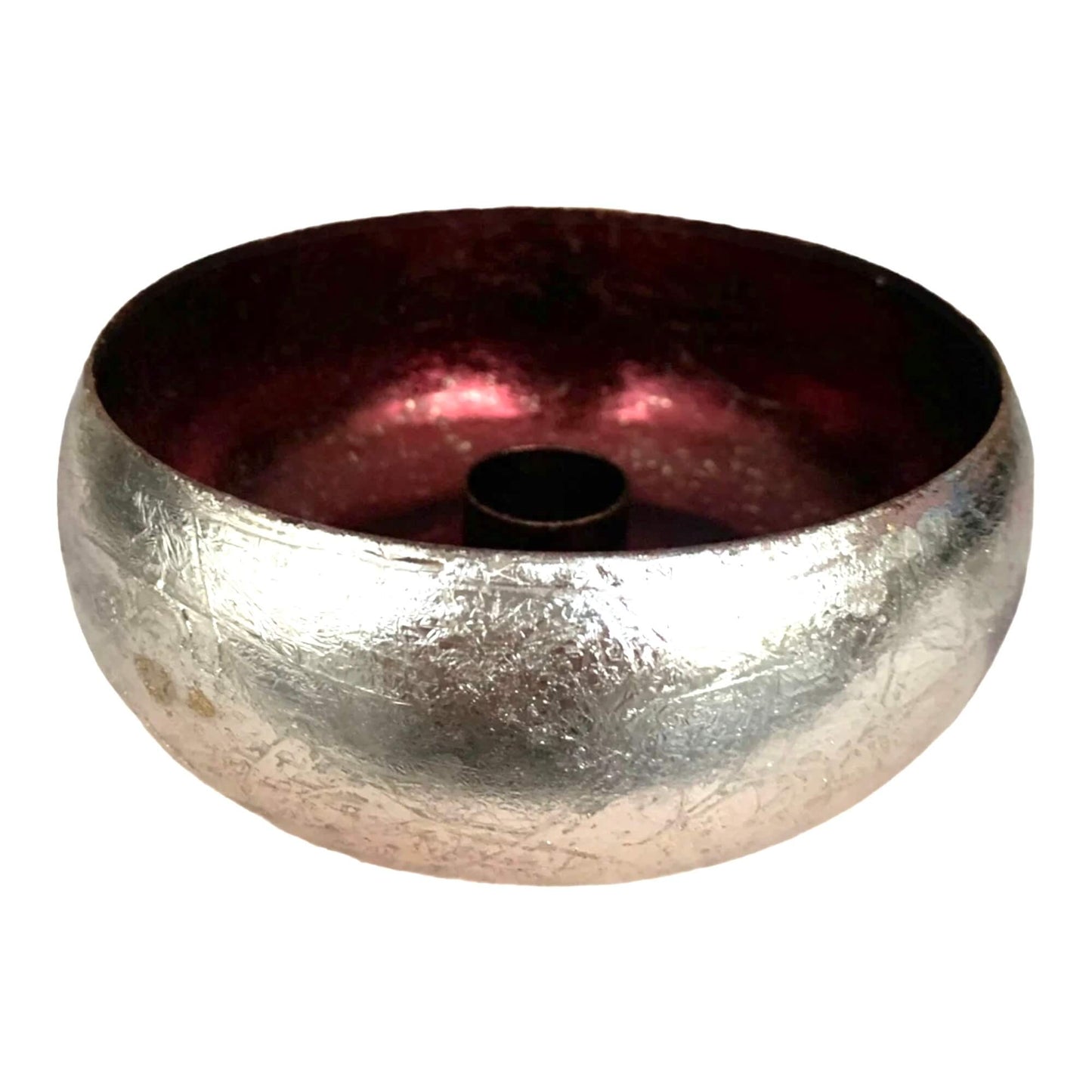 Kandelaar Cosmo zilver/bordeau  in 2 maten