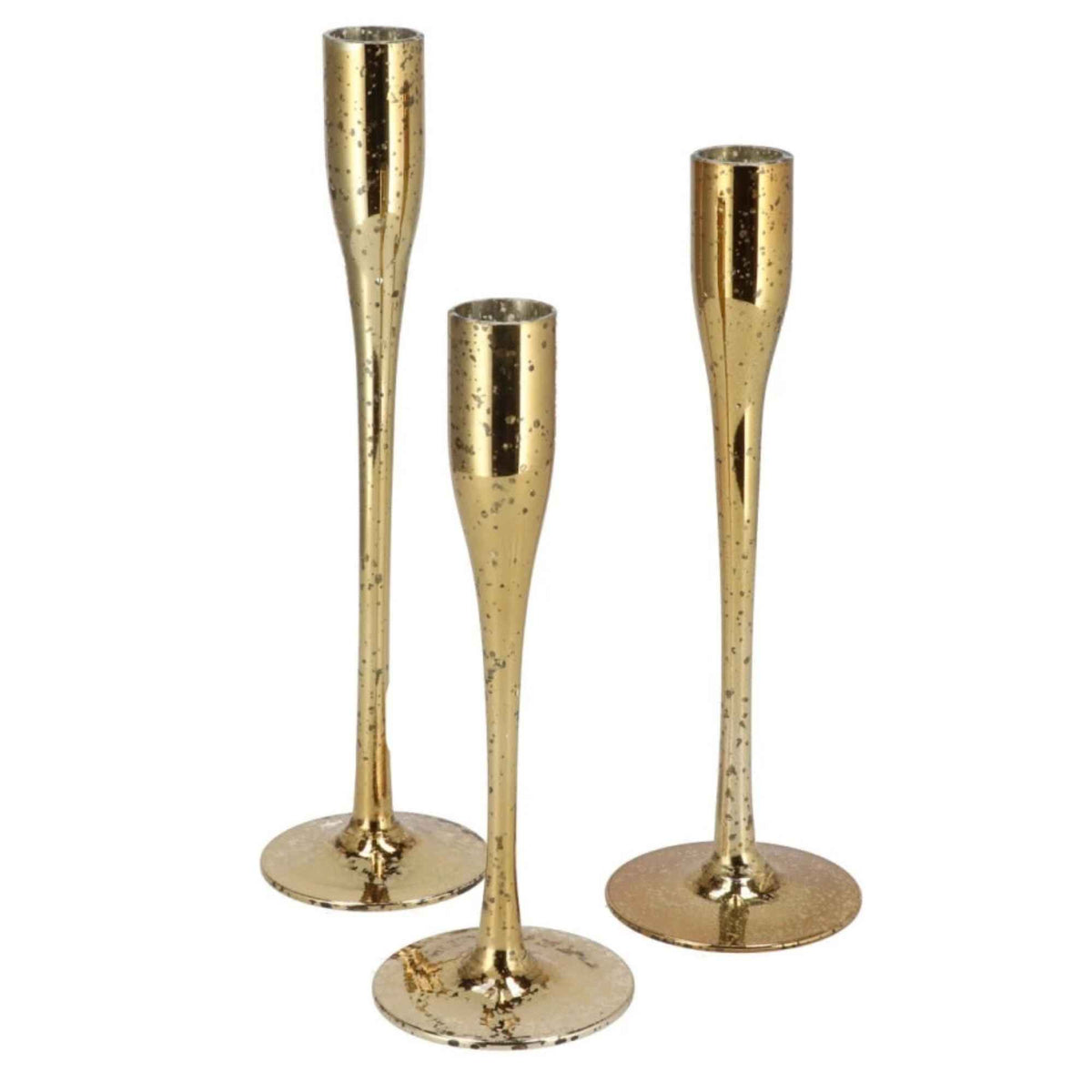 Kandelaars – set van 3 - Goud