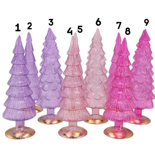 KerstboomX-Mas glas roze/lila