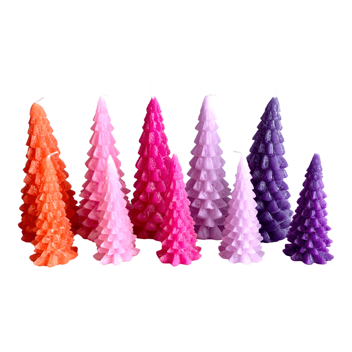 Kerstboomkaars lila in twee maten