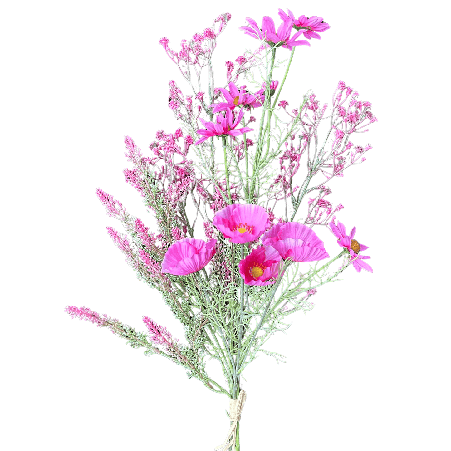 Kunst Veldboeket - Fuchsia Roze- 78cm Hoog