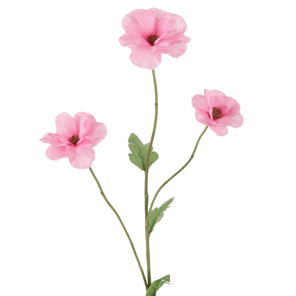 Zijden Bloem Ranonkel roze - 61cm