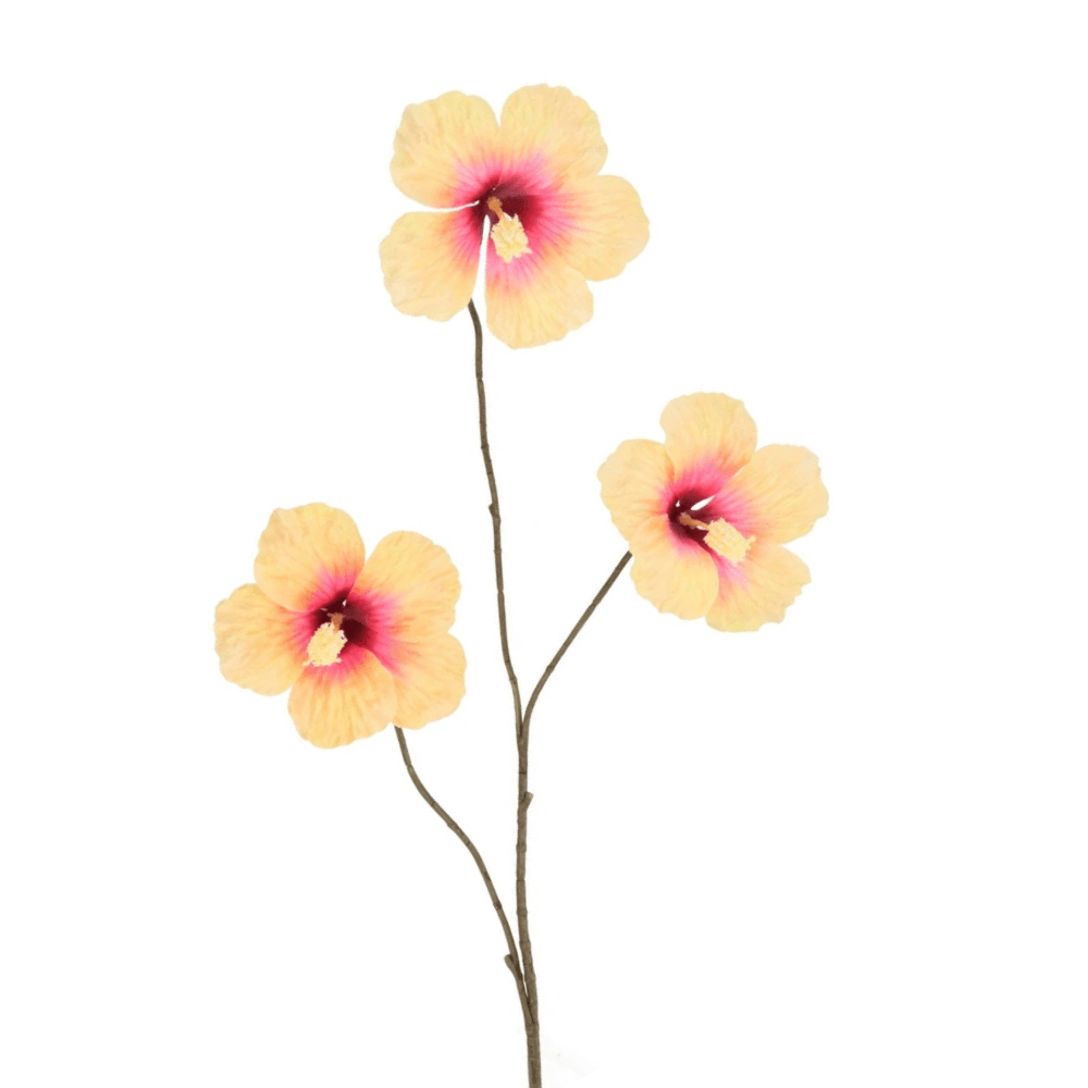 Kunst Hibiscus Bloementak – 85 cm - champagne/roze