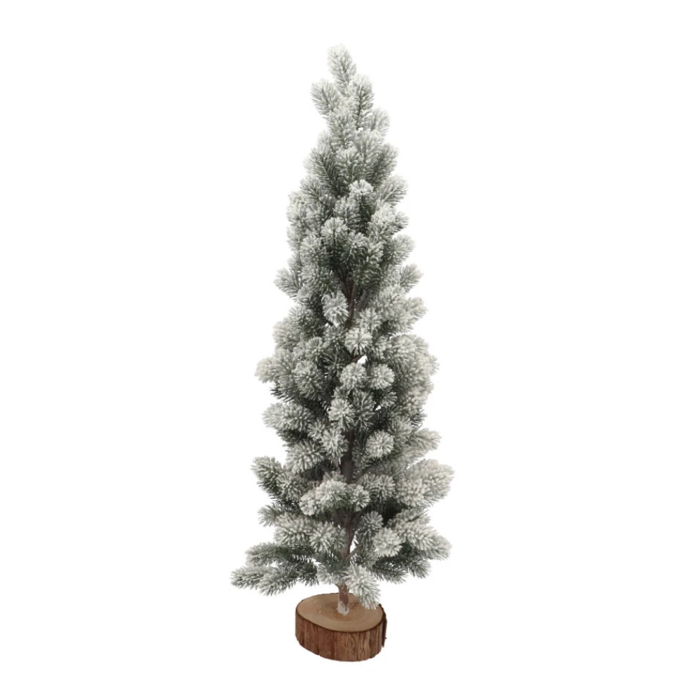 Kunstkerstboom met Sneeuw – 60 cm – Op Houten Voet