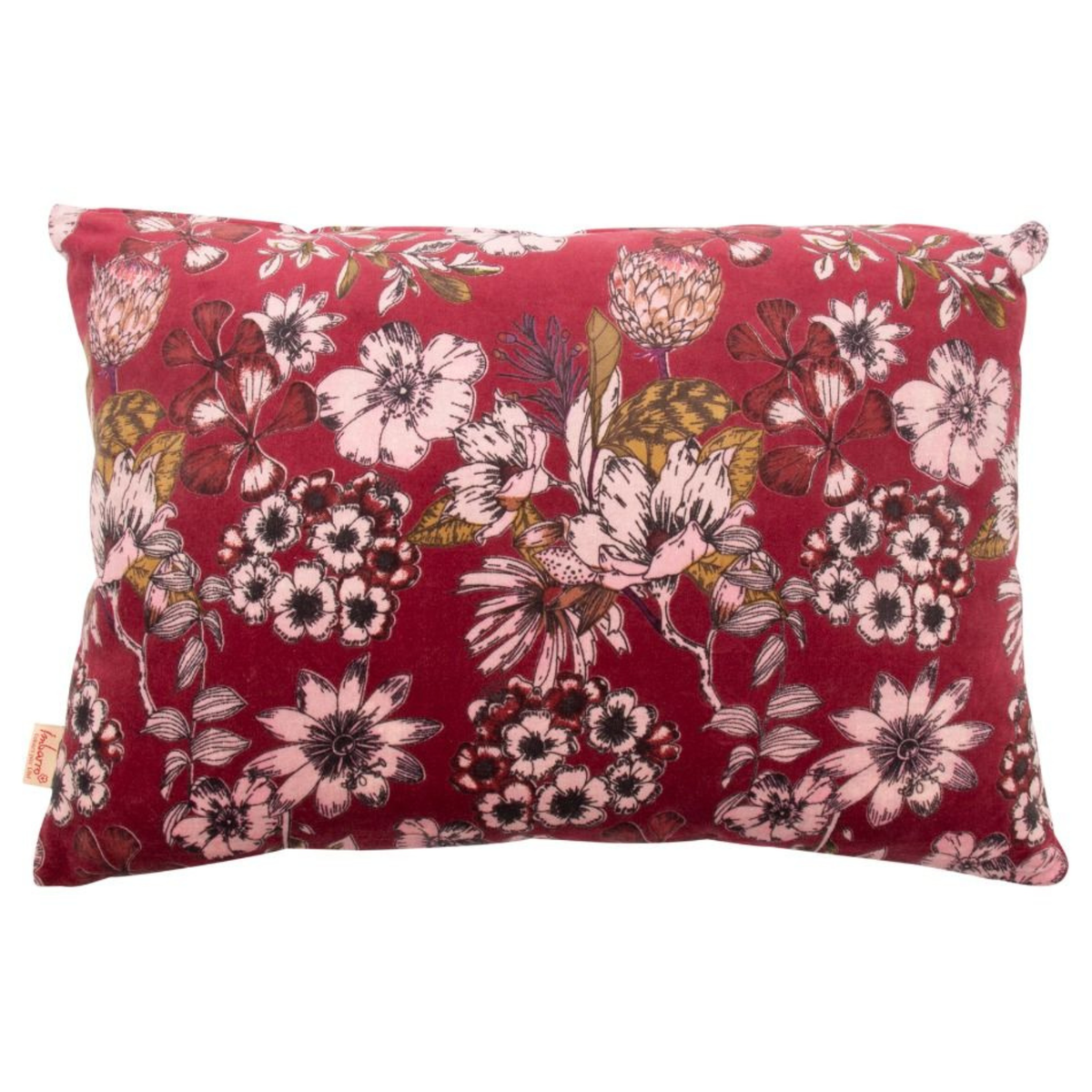 Kussen Burgundy bloemenprint - 40x60 cm