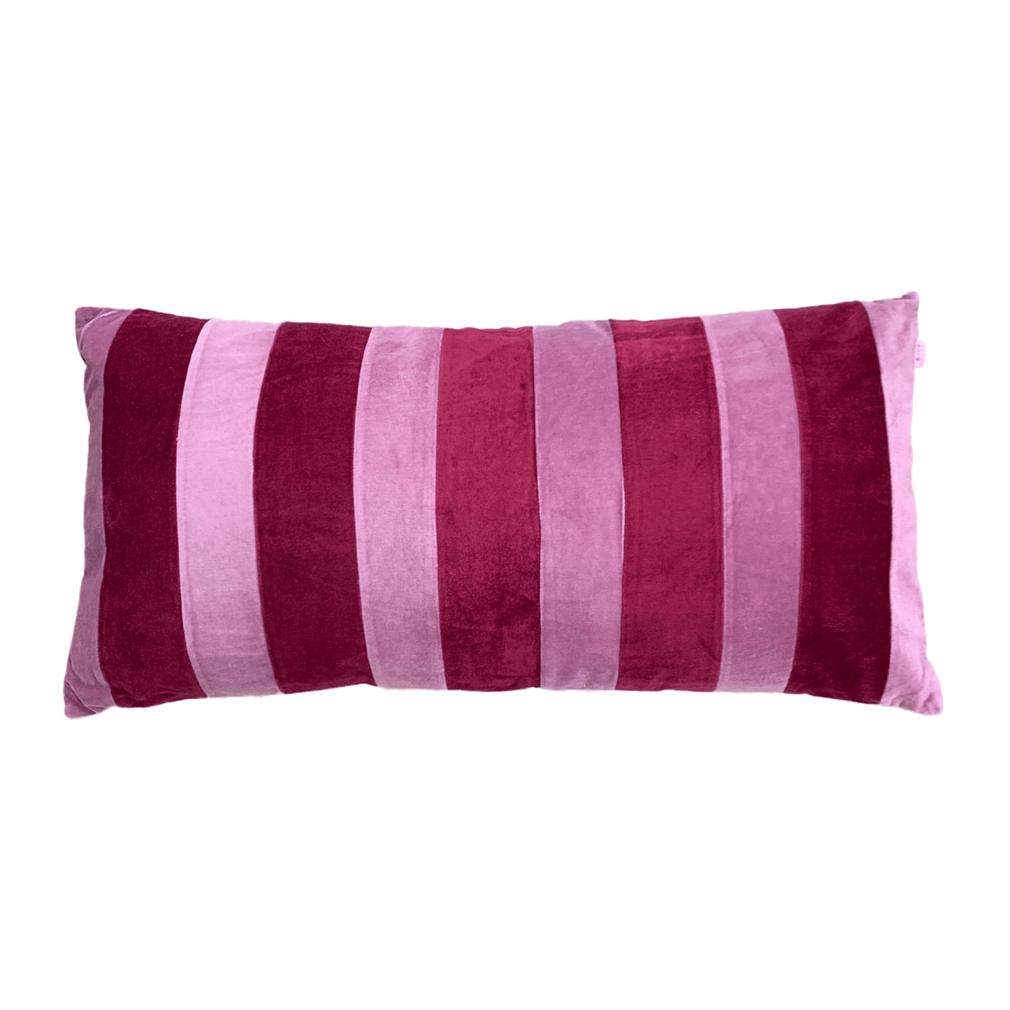 Velour gestreep kussen incl vulling 80 x 40