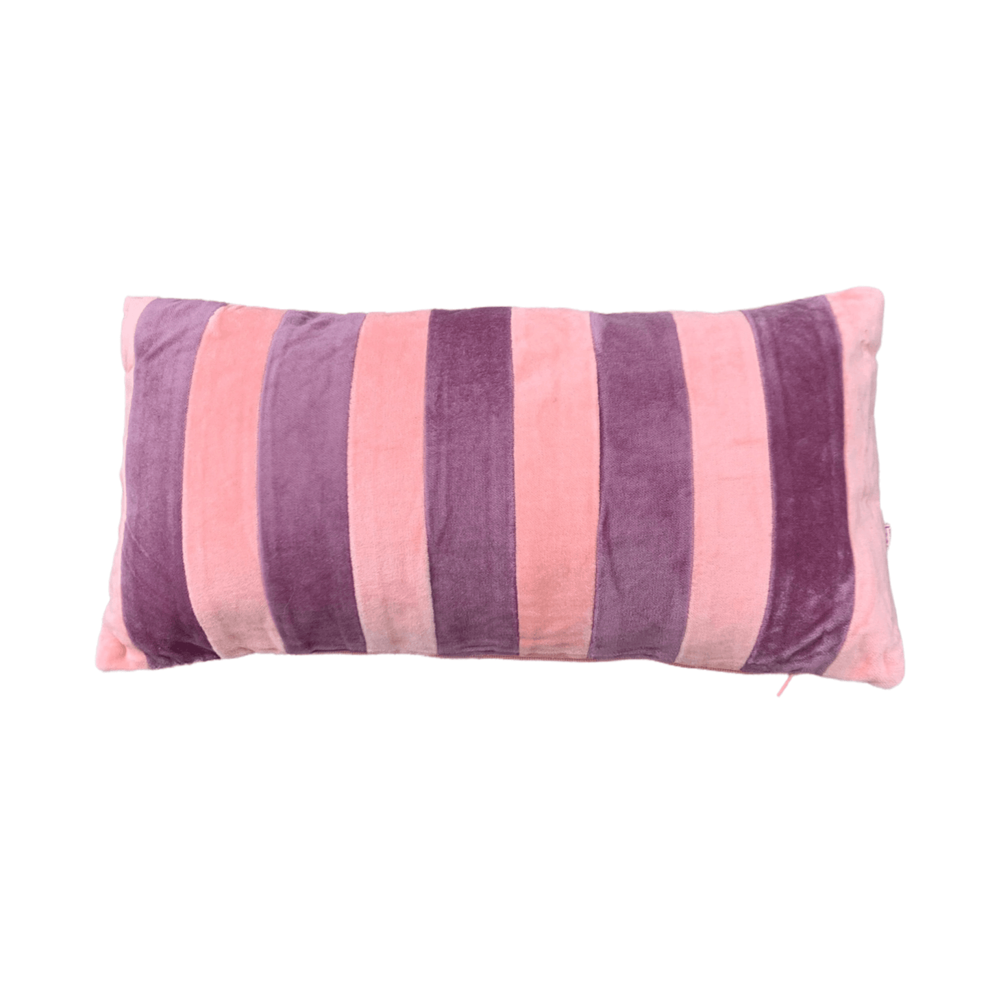 Velour gestreept kussentje incl vulling 40 x 20
