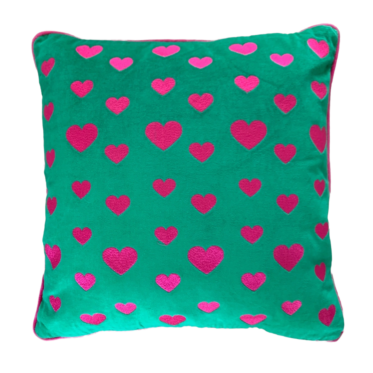 Velours hartjes kussen incl vulling