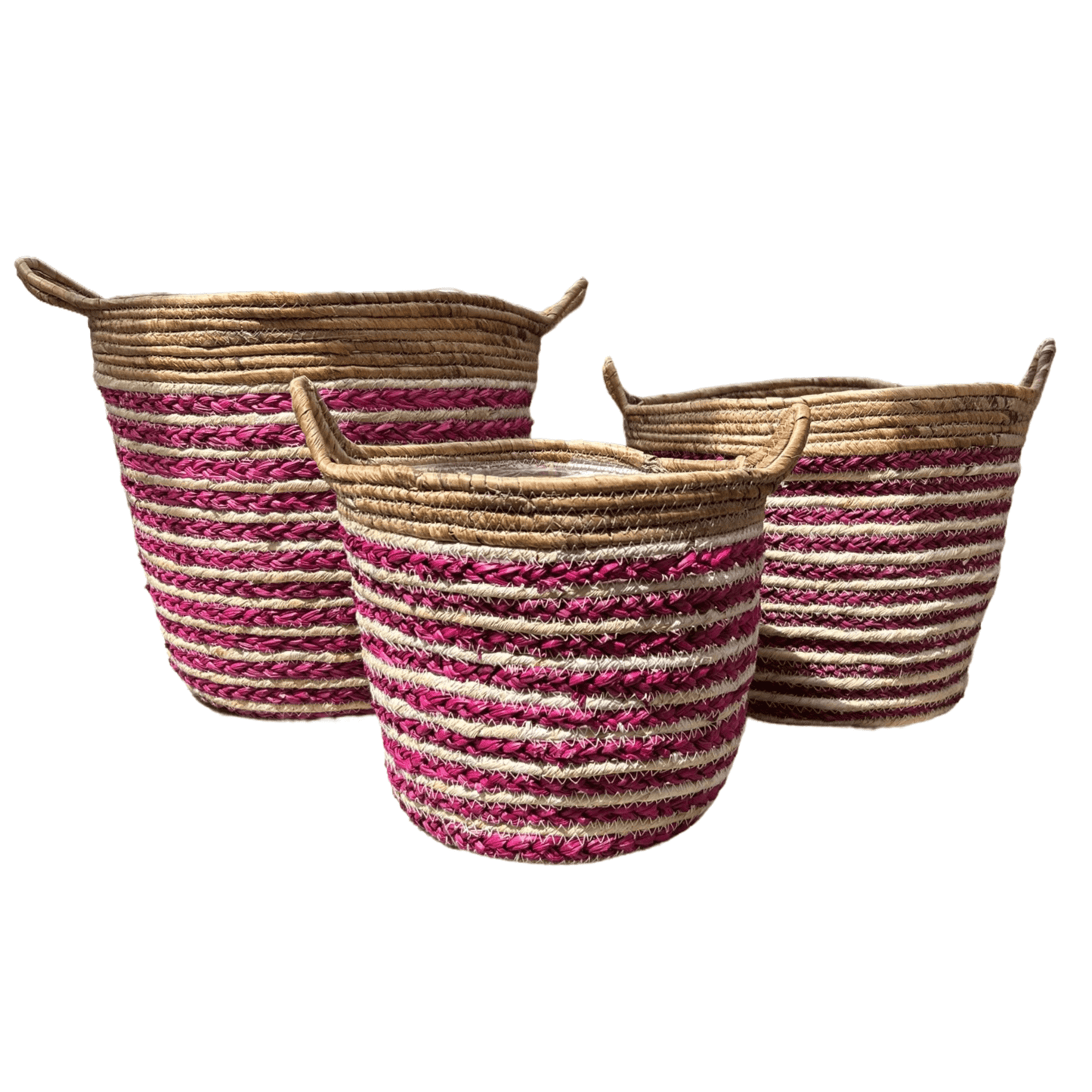 Mand in 3 maten fuchsia roze gestreept