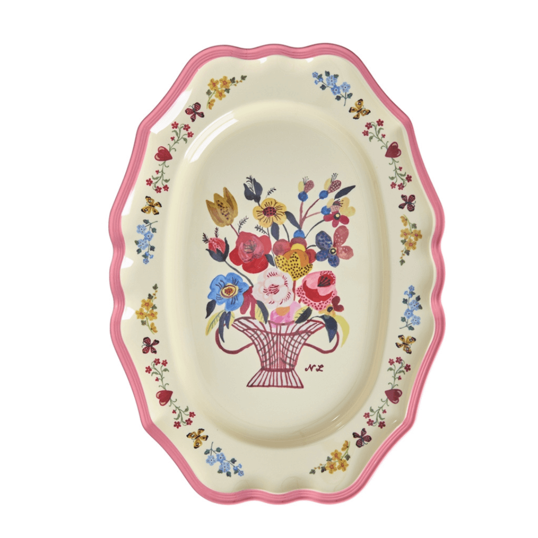 Melamin-Platte - Vintage Nathalie Lété Print - Rice
