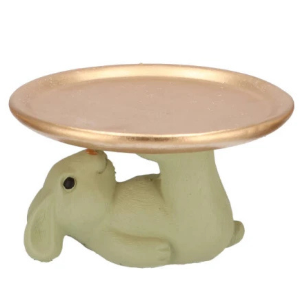 Paasdecoratie Konijn met Plateau – Pastel Groen -In 2 Maten