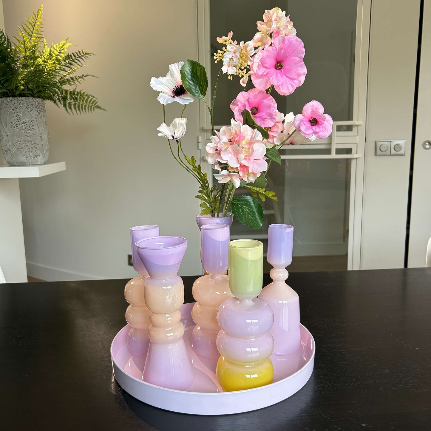 Rond Plateau hoogglans Pastel Lila -Melamine - Ø32cm