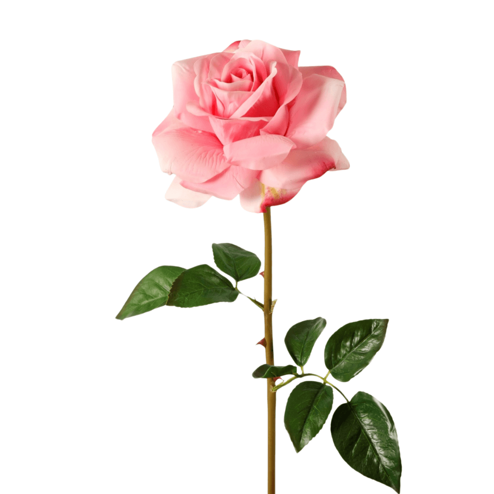 Kunstbloem Real Touch Roos Roze- 69 cm