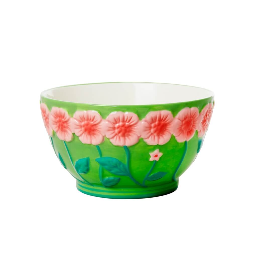 Schaaltje met bloemensculptuur in het groen 600ml - Rice