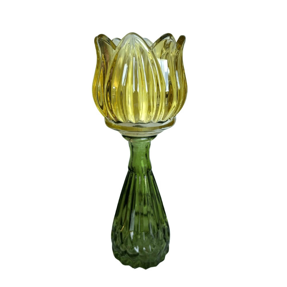 Kandelaar en Vaasje Flower T-light - Geel