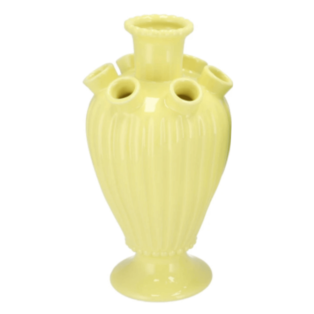 Tulpenvaasje in pastel geel - 24cn hoog