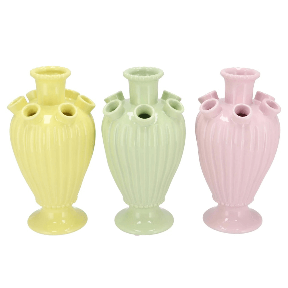 Tulpenvaasje in pastel geel - 24cn hoog