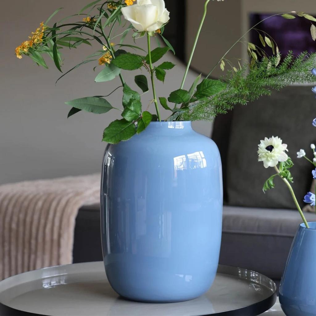 Glazen Vaas – licht Blauw/grijs