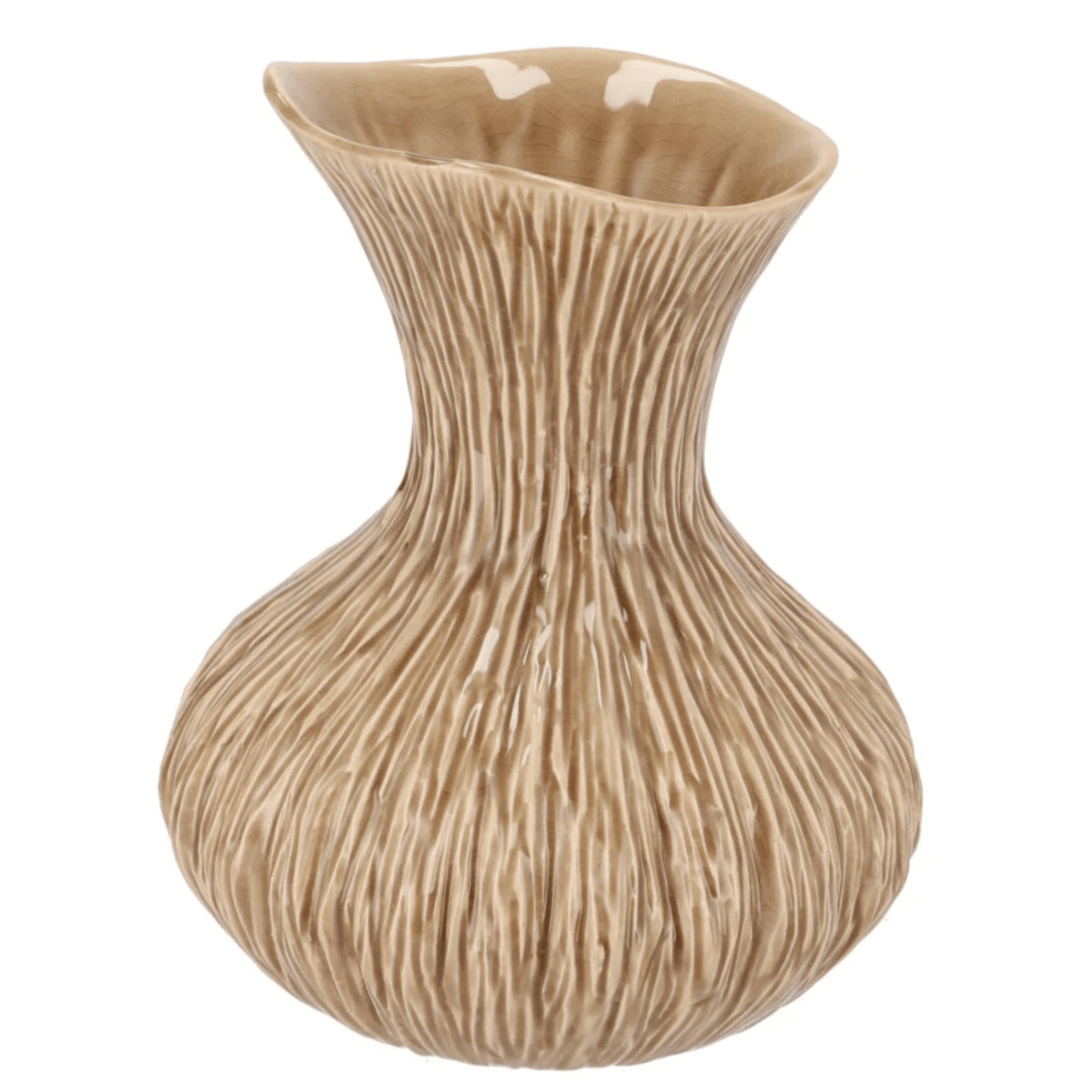Keramikvase – sandfarben – 30cm hoch
