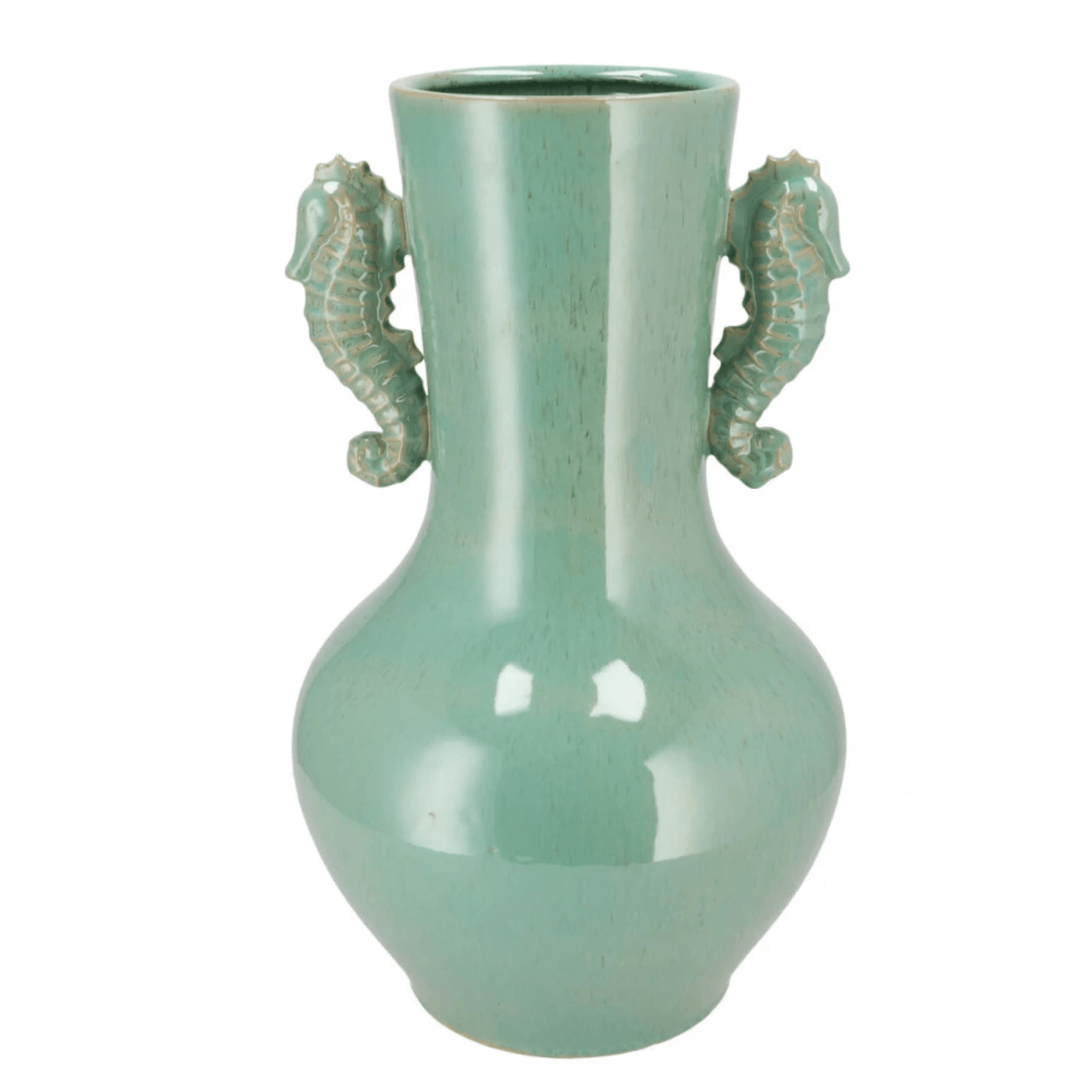 Keramieken vaas met zeepaardjes – 45 cm hoog