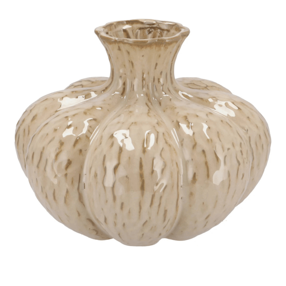 Vaas Zandkleur Laagbreed – 23 cm hoog x 30 cm breed – Keramiek