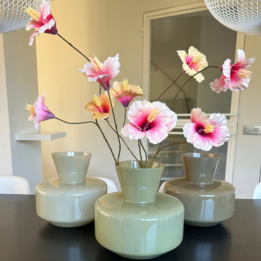 Kunst Hibiscus Bloementak – 85 cm - pastel