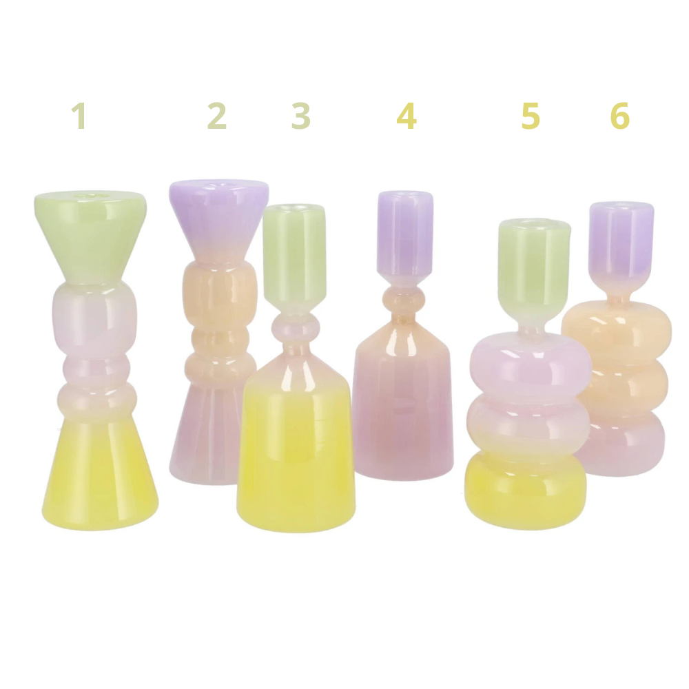 Glazen Vazen – 21 cm Hoog – Pastel