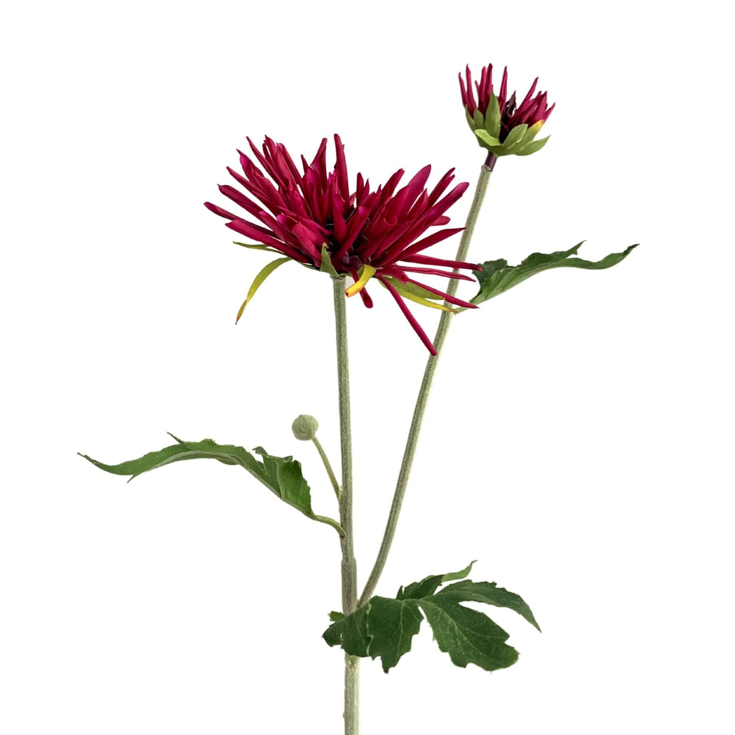 Zijden bloem Mum spray in donker rood