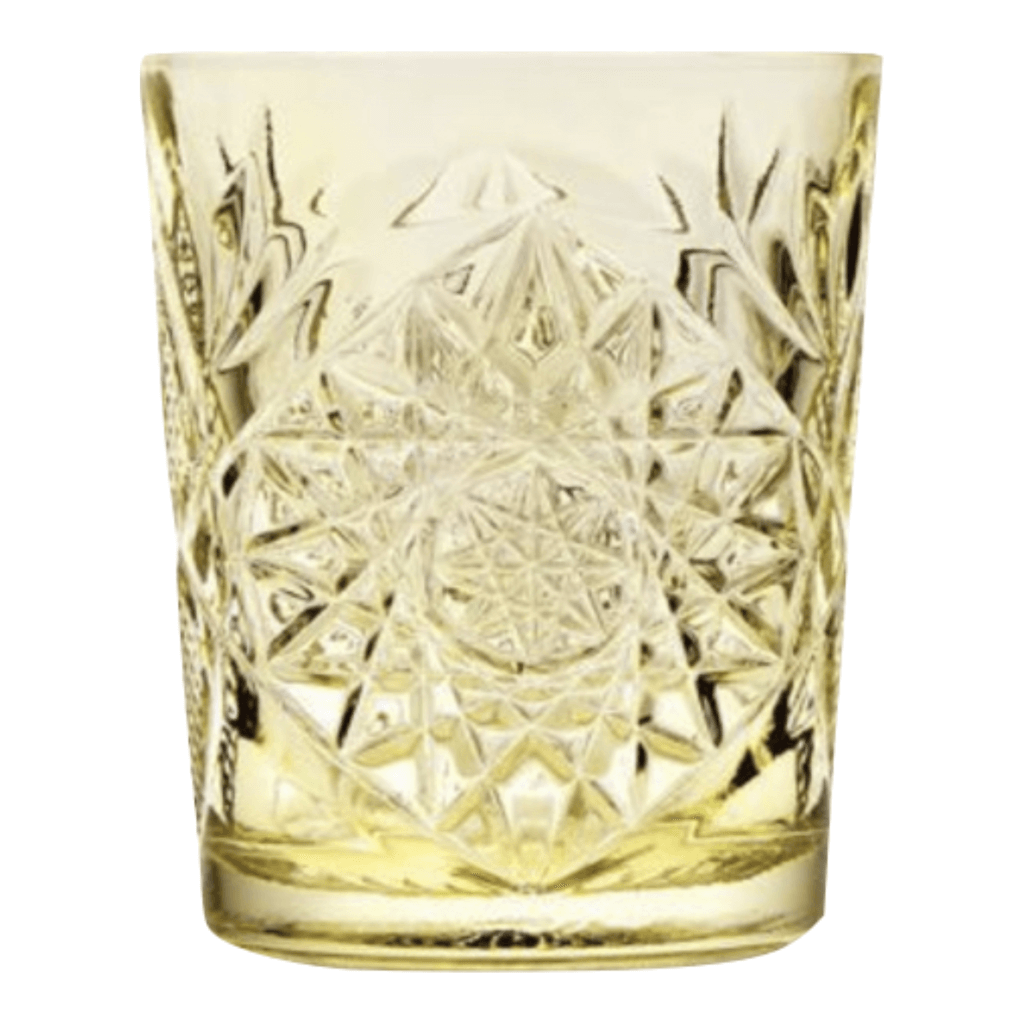 Stoer frisdrankglas,cocktailglas of warterglas van Hobstar geel